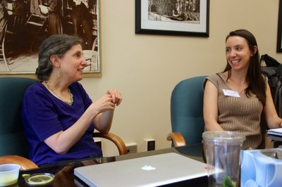 Co-Director Priscilla Wald and Molly Pulda during an afternoon workshop session.